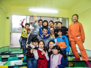 happy children in a tefl classroom china