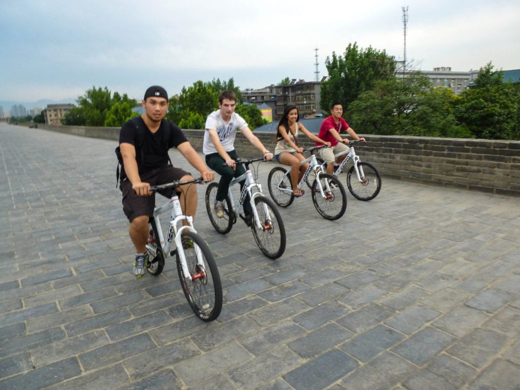 Cycling around Xian's Ancient wall