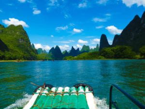 Rafting along the Li river, Guangxi